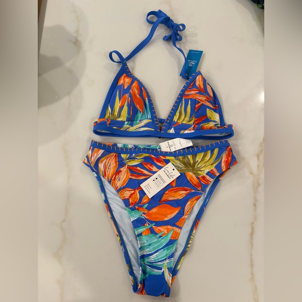 Cupshe ladies high waisted Tropical Bikini